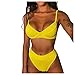 Badeanzug Bikini mit Kettengurt Badeanzug Set Bademode Sport Bikini Set Bikinis Triangel Top Side Tie Zweiteiliges Strandmode Swimsuit Damen Neckholder Slide Bikinis Damen Push Up Bikini Sets Wrap
