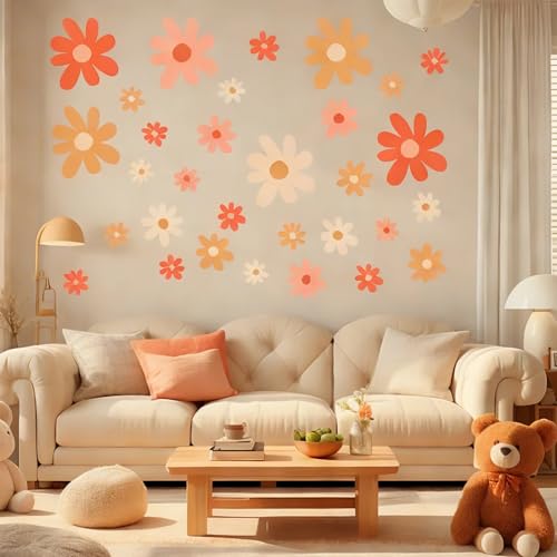 12 piezas grandes de vinilos decorativos florales para pared miniatura 6