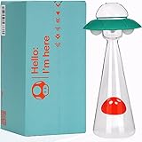 UFO & Mushroom Design Portable Water Bottle 7-inch, Glass & Silicone