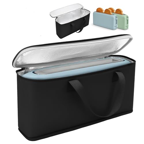 Sac de transport pour grille-pain fin Bella à 2 tranches, sac de transport portable 42 x 12 x 19 cm, sac de voyage étanche et résistant à la chaleur pour machines à pain à 2 tranches avec doublure en