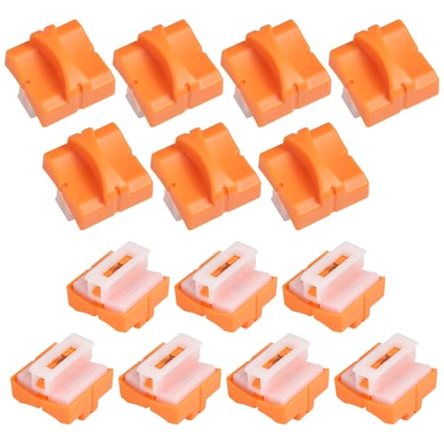 14pcs Lames de Rechange pour Massicot Compatibles avec Firbon, Lame de Rechange Coupe Papier avec Conception Protection Sécurité pour Massicot A4(Orange)