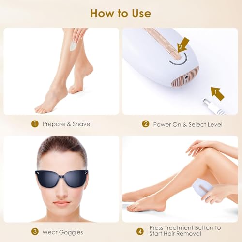 Gransumr Laser Hair Removal Device IPL Hair Removal Permanent for Women at-Home, Painless Laser Hair Remover Whole Body Armpits Back Legs Arms Face Bikini Line Model Name1 の商品画像 5