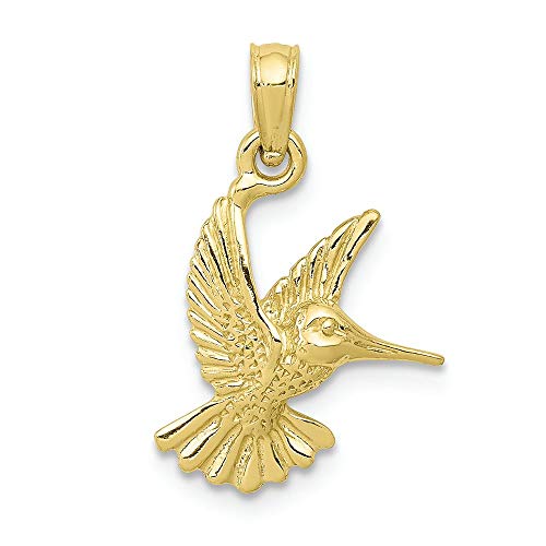 FJC Finejewelers 10k Yellow Gold Hummingbird Charm Textured