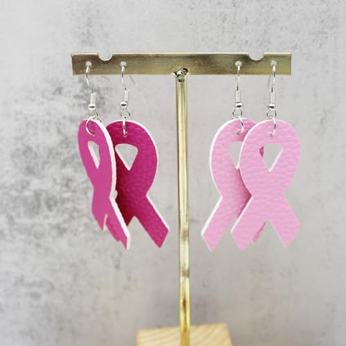 4Pairs Breast Cancer Earrings for Women Pink Ribbon Breast Cancer Gifts Breasts Cancers Awareness Accessories4