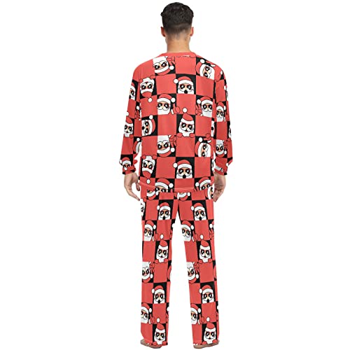 Jhkku Men's Pajama Set Santa Claus Plaid Adult Pajamas Couple Pajama Sets For Men And Women Soft Lightweight Pjs Set Xxs #TOP2