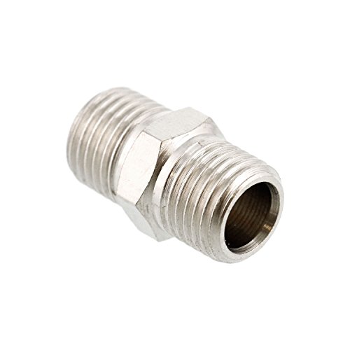 Master Airbrush Brand 1/4" BSP Male to 1/4" BSP Male Airbrush Adapter Fitting, Conversion Adapter Nipple, Connector for Airbrush Hoses and Compressors