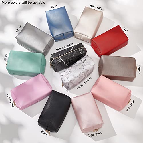 2Pcc Set Pu Leather Cosmetic Bag For Women Girls Minimalism Makeup Bag For Daily Use Portable Storage Purse Small Neat Cosmetic Pouch Water-Resistant Toiletry Bag For Travel (Ivory White) #TOP6