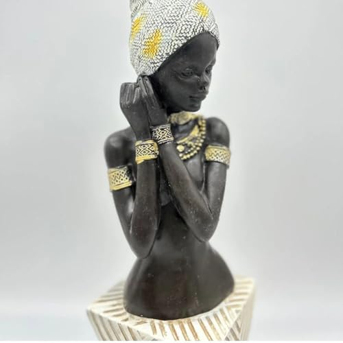 Figura Decorativa Africana Estatua Busto Tradicional 13 Pulgadas miniatura 5