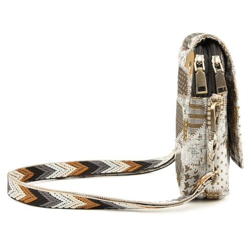 Image of SILKAREA Embroidered Cute Mini Crossbody Bag for Women Small Handbags Wristlet Wallet Bag Cell-phone Pouch Coin Purse