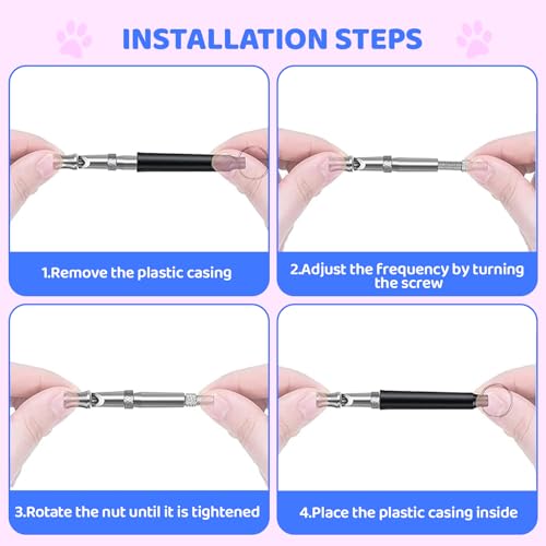 GUTERTOP Hundepfeife Hochfrequenz Lautlos, Hundepfeifen Rückruf Lautlos, Hundepfeife Gegen Bellen und Trainieren Sie Ihren Hund mit Einem Schlüsselband