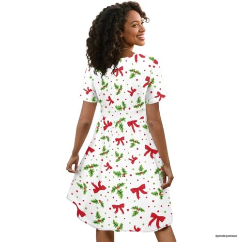 Image of Women's Summer Dresses Short Sleeve Formal Dresses with Pockets | Lightweight polyester fabric delivers cool airflow during hot summer outdoor activities