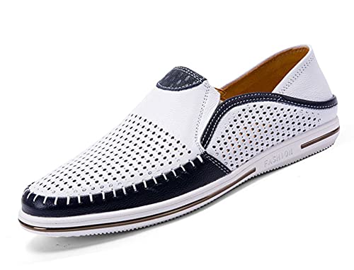 Men's Genuine Leather Loafers Shoes Fashion Slip-on Casual Soft Summer Driving Shoes