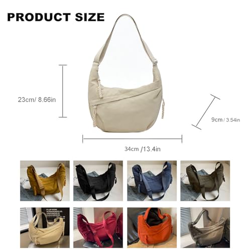Crescent Crossbody Bags for Women, Casual Shoulder Half Moon Bag, Large Capacity Dumpling Purse Bag for Outdoor Travel (White) by SURANXING - Used condition - Image 7