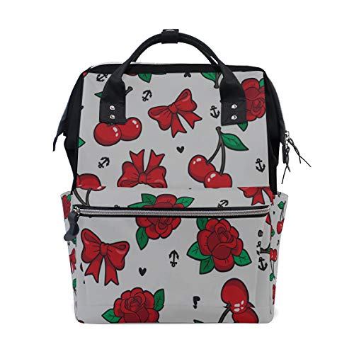 Obst Rote Kirsche Große Kapazität Wickeltaschen Mummy Rucksack Multi Funktionen Windel Wickeltasche Tote Handtasche Für Kinder Babypflege Reise