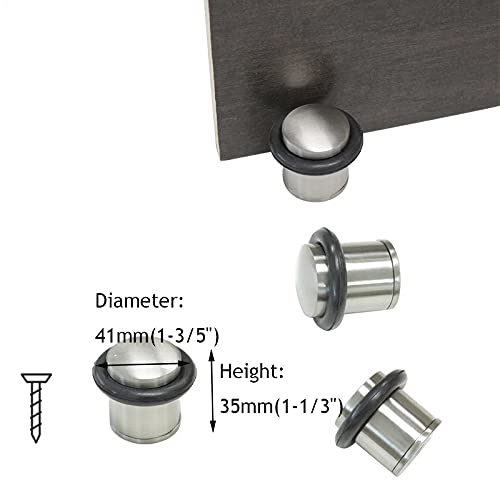 Tope de puerta de suelo metálico con amortiguador de goma de 41 mm de diámetro 3