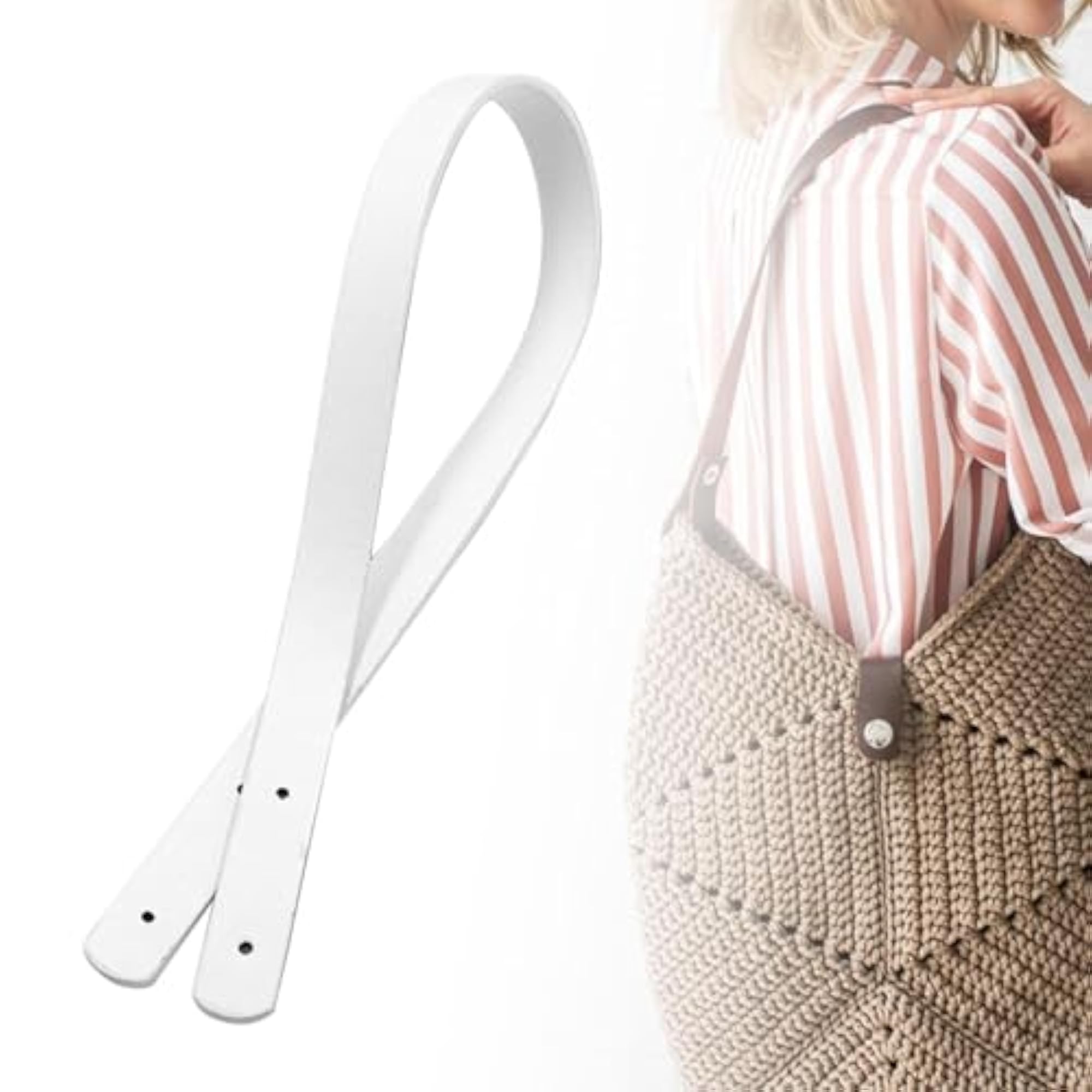 White Tote Bag Strap for DIY Handbag Accessories