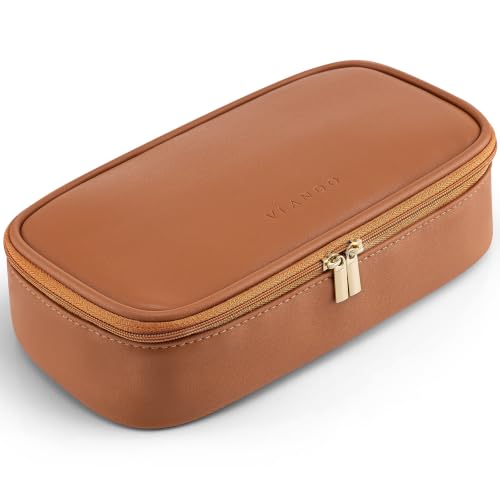 Makeup Bag with Brush Compartment,Cosmetic Bags for Women,Travel Essential | Travel-friendly,Gift for Women,Lightweight but Structured,Smooth Zipper,Removable Divider,Clean Beauty,Flat-open,