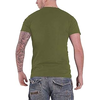 John Lennon T Shirt Peace Fingers Us Flag Logo Nouveau Officiel Homme Vert – Image 2