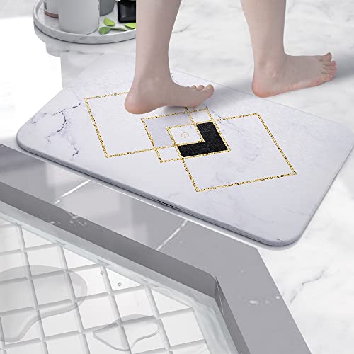Dofopo Natural Diatomaceous Earth Stone Bath Mat, Super Absorbent, Quick Dry, Non-Slip Shower Mat For Bathroom Floor, 27"X16" #TOP4