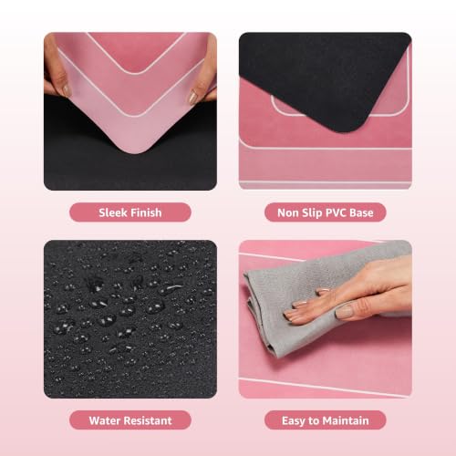 Image of Amazon Brand - Solimo Silicone Kitchen & Bath Mat (Pack of 2) | Pink | Anti-Fatigue Comfort Foam | Waterproof & Anti-Slip | 60 x 40 cm & 40 x 120 cm| Quick-Dry & Easy Clean