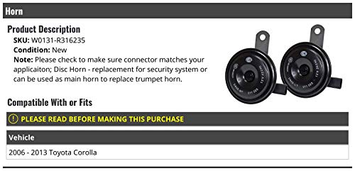 Marketplace Auto Parts Disc Horn - Compatible With 2006-2013 Toyota Corolla