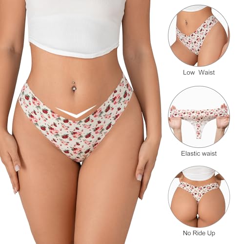 Image of DEANGELMON Seamless Thongs for Women No Show Thong Underwear Women Comfortable Multiple Pack