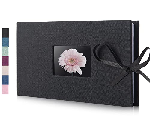 Fabmaker Small Photo Album 4X6, Picture Album Holds 24 Horizontal Photos, Linen Fabric Cover Picture Book For Photos With Front Window, Mini Brag Book Photo Books For Weddings Family Boudoir #TOP21
