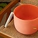 Siceeoly 10 inch D Note 432hz Orange Color Crystal Singing Bowl Navel Chakra Meditation Sound Healing with Durable Carrying Case Suede Mallet Striker O-ring