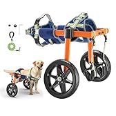 VEVOR Carrozzina a 2 Ruote Regolabile per Cani di Taglia Media, Sedia a Rotelle a 2 Ruote per Cani, Altezza, Larghezza e Lunghezza Regolabile, per Animali Disabili e Feriti con Supporto Posteriore