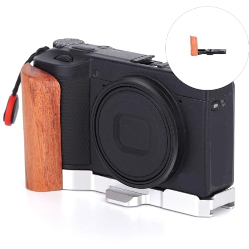 Placa en L para cámara GR4 con mango de madera y soporte para trípode 2