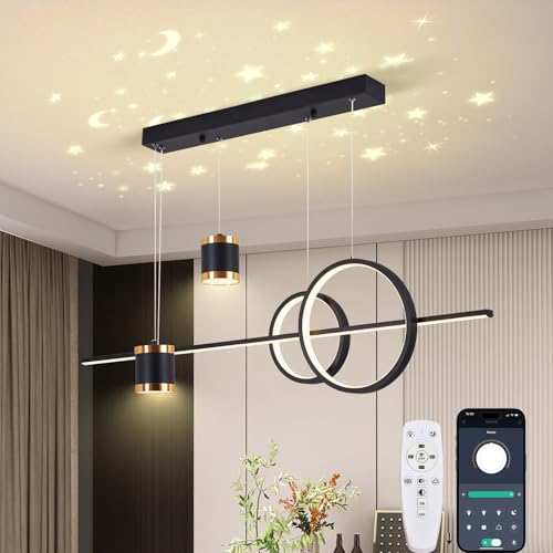 Lustre linéaire design noir à intensité variable pour intérieur chic - 2