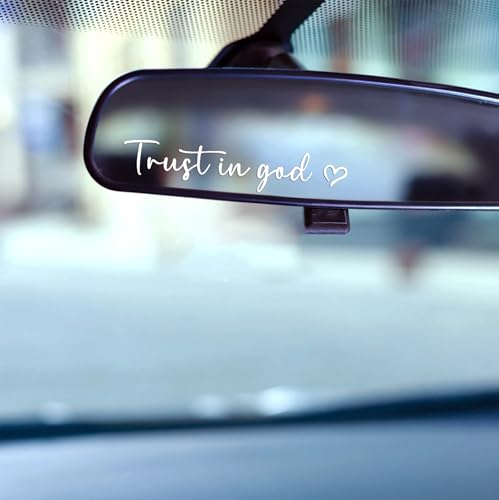 Image of 3Pcs Trust in God Rearview Mirror Sticker,Car Stickers and Decals for Women,Self-Adhesive Waterproof Car Stickers Rearview Mirror Accessories