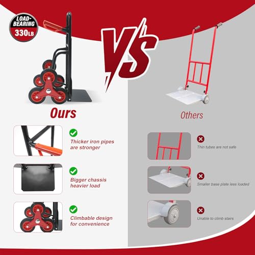 Carretilla manual para escaleras con 6 ruedas y capacidad 460 lb miniatura 6