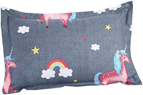 SDIII 4Pcs Gray Unicorn Sheets Queen, Bed in a Bag Queen Size Sheets Set on Amazon, Soft Microfiber, Wrinkle and Fade Resistant, for Girls Boys Kids and Unicorn Lovers, Queen