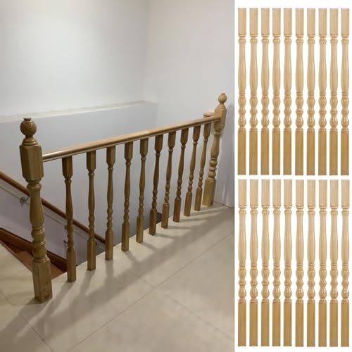 Poteaux de rechange pour balustre d'escalier en bois pour rénovation d'escalier et réparation de porche, colonnes de balustrade durables