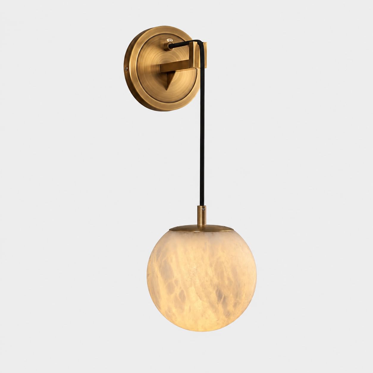 Alabaster Marble Wall Sconce, Spanish White Alabaster Wall Sconce Light Natural Marble Stone Wall Light Fixture Mid Century Vanity Hallway Adjustable Wall Mounted Lamp For Bedroom Living Room Bathroom