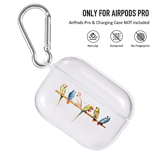 Idocolors Clear Bird Case For Airpods Pro With Carabiner,Shockproof Tpu Case Cover For Airpods 3 Birds Design Charging Case, Colorful Birds Soft Flexible Protective Transparent Case #TOP2