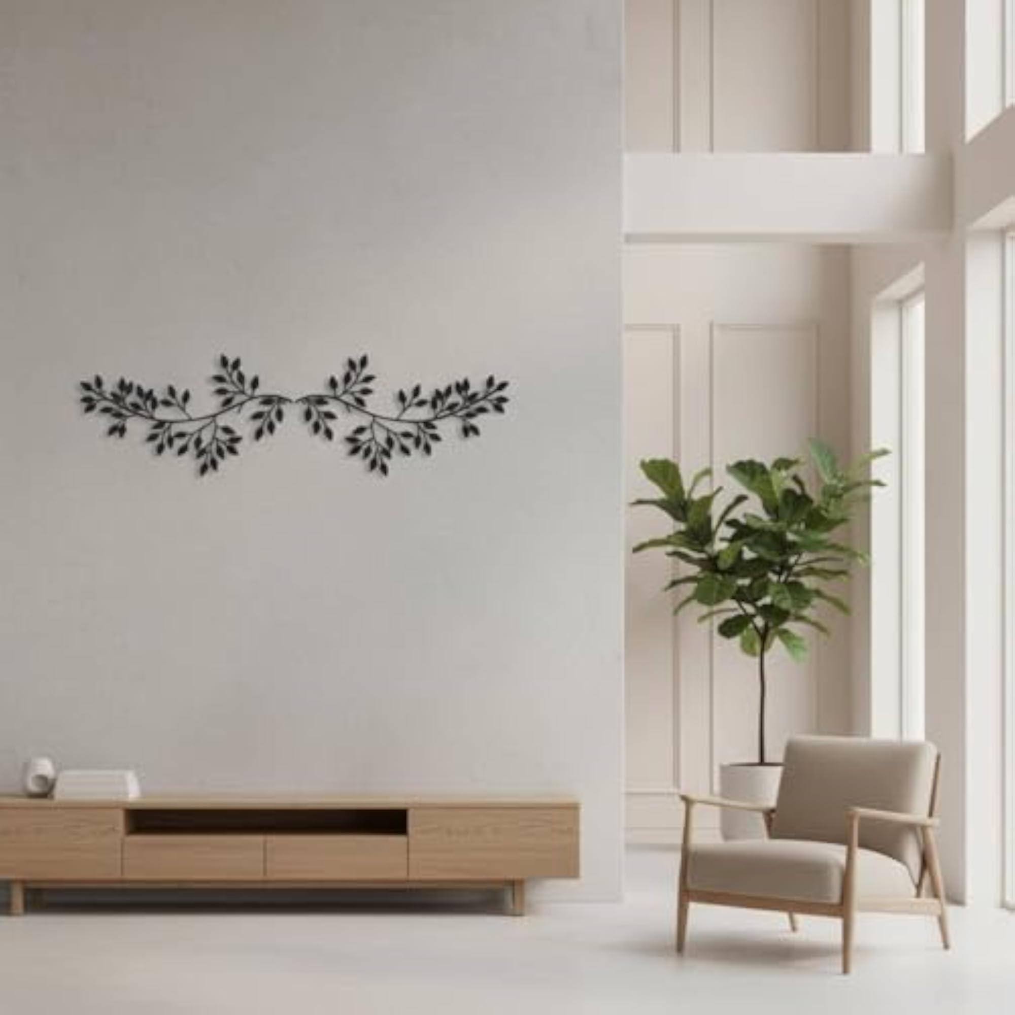 Olive Branch Wall Decor, Wrought Iron Nature-Inspired Art