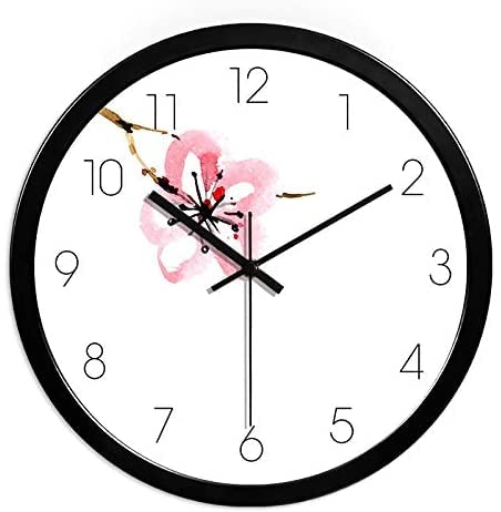Horloge murale style chinois avec motif fleur délicat