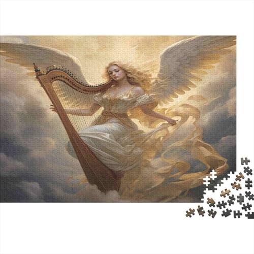 Puzzle de 1000 piezas Ángel Celestial en papel premium de 70x50cm con halo brillante