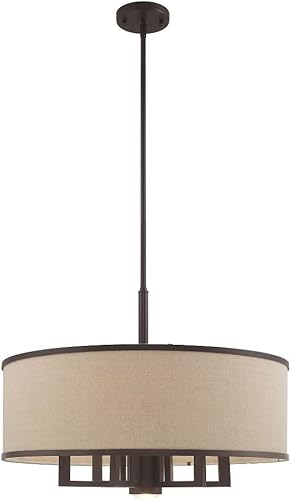 Miniatura 4 de Livex Lighting 62614-48 Park Ridge - Lámpara de araña de 6 luces, pintada a mano con hoja de oro antigua