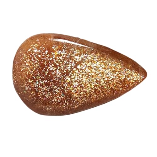 Pierre de soleil orange en cabochon poire pour créer vos colliers et pendentifs bohèmes faits main