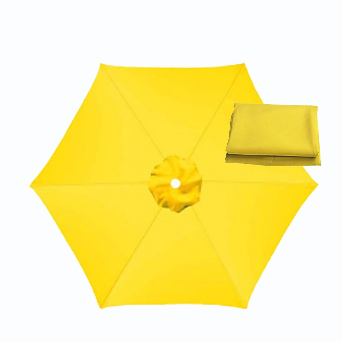 BEEGMA Sun Umbrella Replacement Cloth 6 Arms/8 Arms Replacement Parasol Canopy Cover 2.0m 2.30m 2.50m 2.70m 3.0m Outdoor Patio Garden Umbrella Canopy (Color : Yellow, Size : 3.0m/10FT-6Ribs)