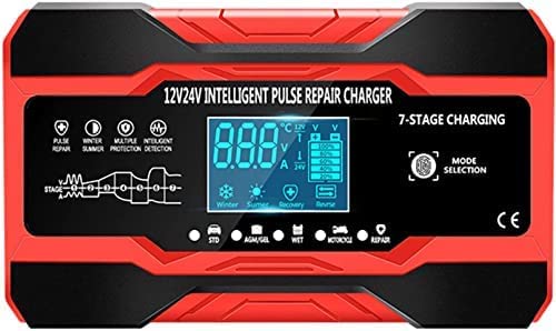 KRASS Démarreur De Saut De Voiture Power Bank Batterie Externe Booster De Démarrage d'urgence 12V 24V / 180W Boîte De Saut De Voiture pour Véhicules, Camions 2022,Rouge,Collector88