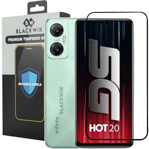Image of Blackwik Tempered Glass Screen Protector for Infinix Hot 20 with Edge-To-Edge Protector Coverage | Easy Installation Kit (Black)