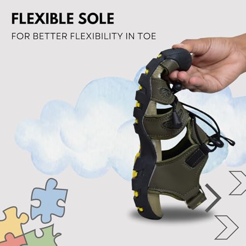 Image of TRASE Fisherman Sandals for Kids | Anti-Skid Comfortable Footwear for Boys | Adjustable Hook and Loop Closure | Flexible & Lightweight with Toe Protection