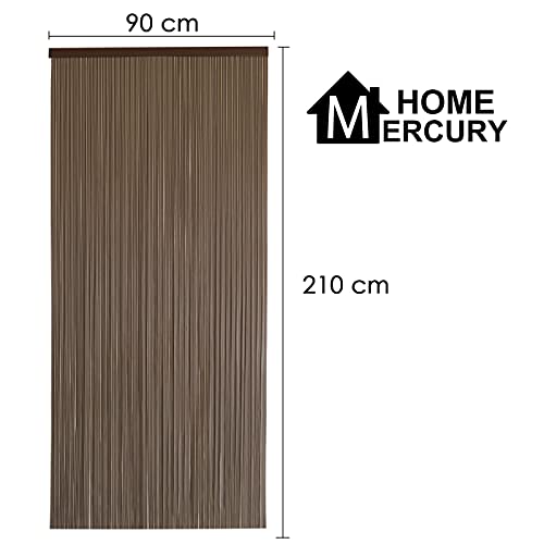 Miniatura 3 de Home Mercury Cortina Plana Para Puerta Exterior O Interior, Material Pvc Libre De Insectos 210x90cm, Perfil Marron P18