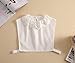 Booluee Detachable Peter Pan Fake Collar Half Shirt Blouse Dickey Pleated Lace False Collar White