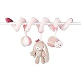 Weiche Spielspirale mit Hase Nina und Schildkröte Lili zum Spielen und Entdecken, Befestigung am Kinderbett, Laufgitter oder an der Babyschale, Schöne Geschenkidee