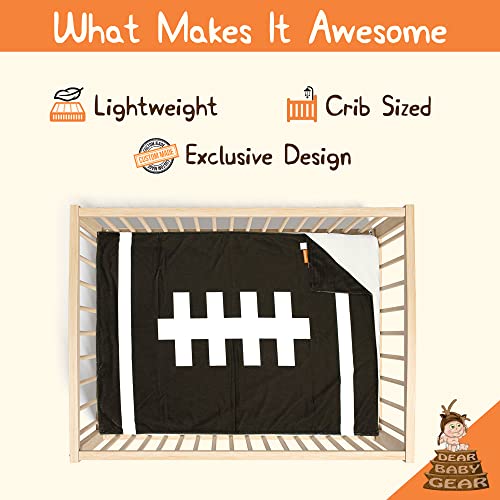 Image of Dear Baby Gear - Reversible Baby Blankets - Soft Nursery Blanket for Newborn - Toddler Blankey - Throw Blanket for Boys & Girls - Infant Blankets - 40x30 (Deluxe Football - Brown)